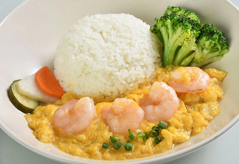 Shrimp and Egg on Rice