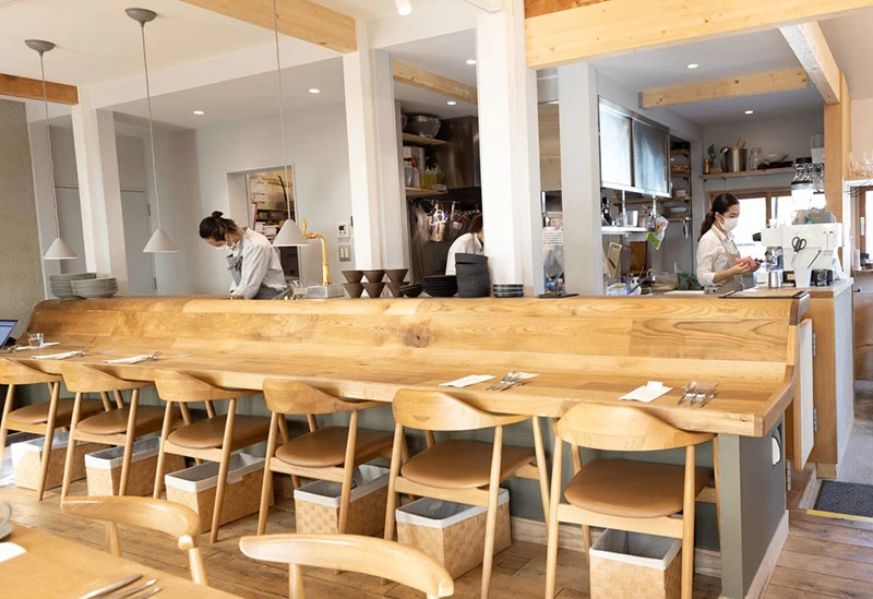 Restaurant counter interior