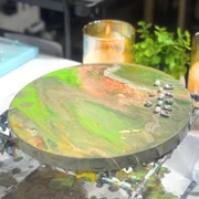 Trying Tea Ware Painting and Fluid Art at Art and Cafe in Shibuya