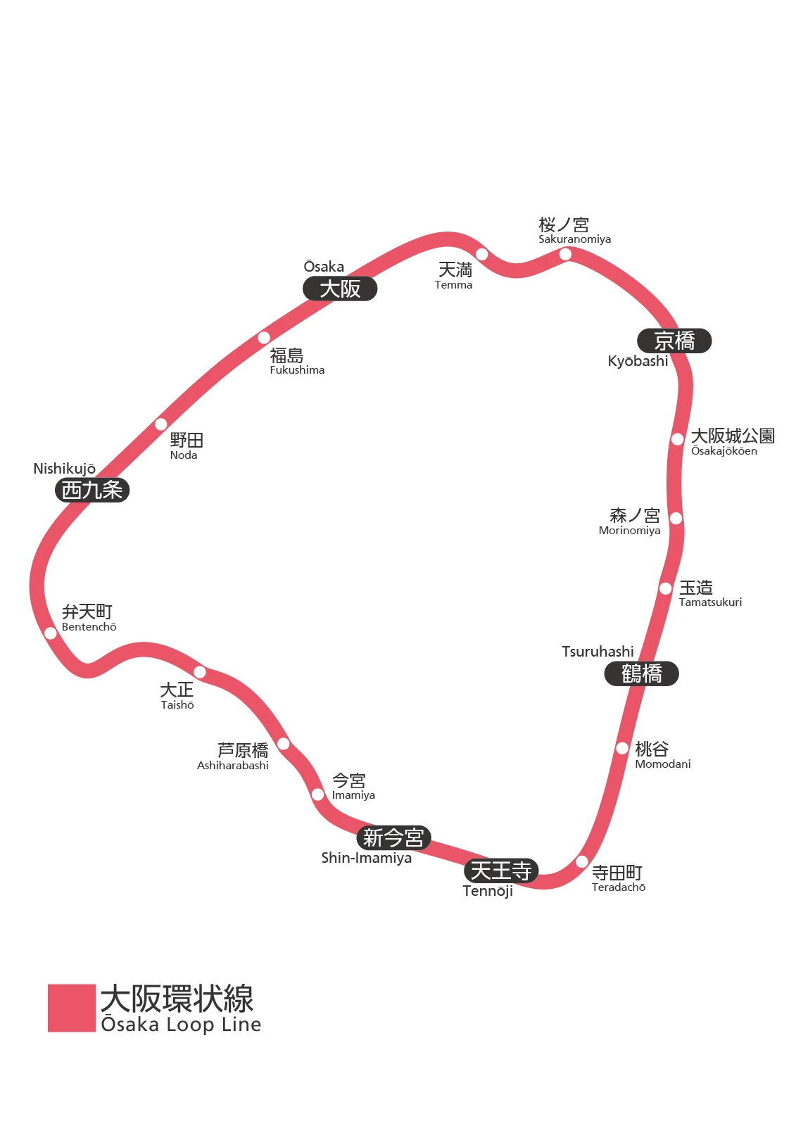 Osaka Loop Line Route Map
